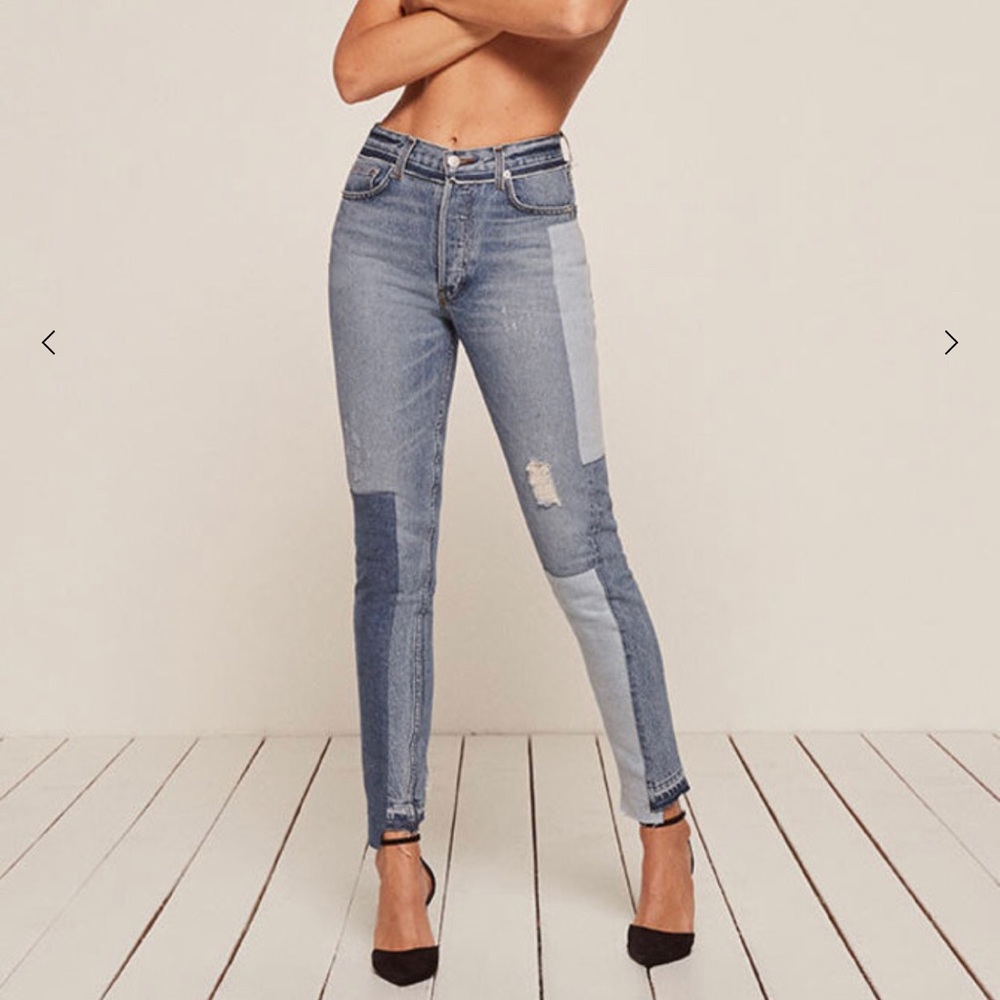 NWT Reformation Skinny Patch jeans